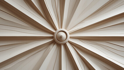 Abstract Architectural Ceiling Element Beige Radial Pattern Creative Design Backdrop