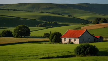 Peaceful Countryside A Cozy Home Amidst Rolling Green Hills