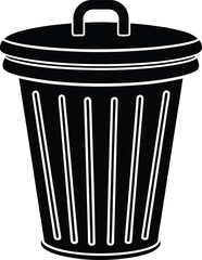 Trash can silhouette vector minimal garbage bin illustration