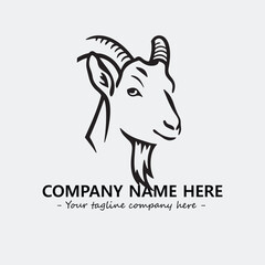 Head of goat illustration black and white for logo company vector image
