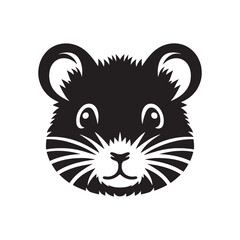 Silhouette of Hamster - Minimalist Hamster Vector - Hamster Design - Hamster Illustration.