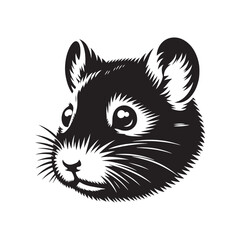 Silhouette of Hamster - Minimalist Hamster Vector - Hamster Design - Hamster Illustration.