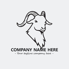 Head of goat illustration black and white for logo company vector image
