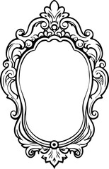 intricate vintage mirror frame design baroque elegant ornate decoration with floral patterns