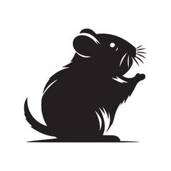 Silhouette of Hamster - Minimalist Hamster Vector - Hamster Design - Hamster Illustration.