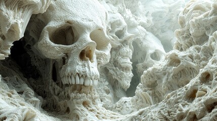 Surreal Skull Cave: A Digital Art Exploration of Death, Darkness, and the Macabre