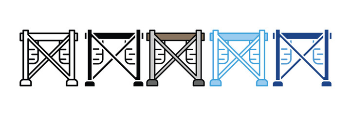 Construction Scaffolding Icon Set Multiple Style Collection