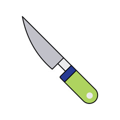 knife lineal color line icon with white background vector stock illustration