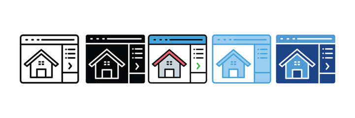 Property Listing Icon Set Multiple Style Collection