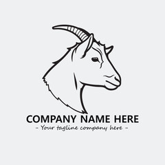 Head of goat illustration black and white for logo company vector image
