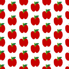 Seamless Pattern with red apple, Cute fruit background, wallpaper with hand drawn for banners, cards, flyers, social media wallpapers, etc. vector illustration	