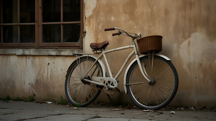 Nostalgic Charm Bicycle by the Weathered Wall