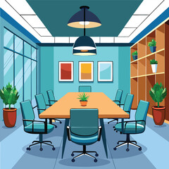 modern office interior vector