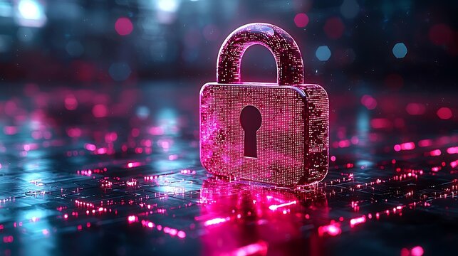 Digital lock, vibrant colors - Powered by Adobe