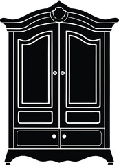 Wardrobe Silhouette Vector Illustration EPS File