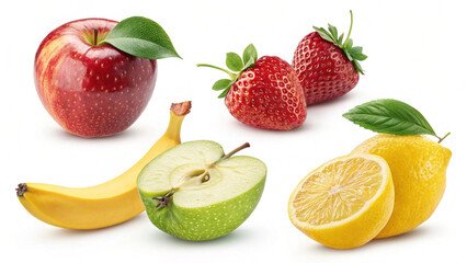 Naklejka premium fruit images white background