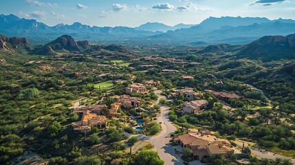 Fototapeta premium Mountain Estates Aerial View