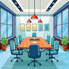 modern office interior vector