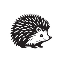 Hedgehog Vector - Hedgehog Silhouette - Minimalist Hedgehog Design - Hedgehog Illustration.