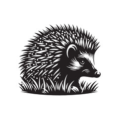 Hedgehog Vector - Hedgehog Silhouette - Minimalist Hedgehog Design - Hedgehog Illustration.