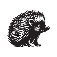 Hedgehog Vector - Hedgehog Silhouette - Minimalist Hedgehog Design - Hedgehog Illustration.