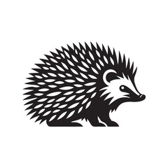 Hedgehog Vector - Hedgehog Silhouette - Minimalist Hedgehog Design - Hedgehog Illustration.