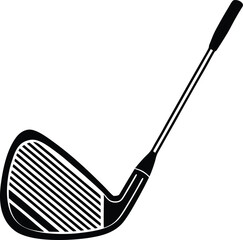 Wedge Golf Club Flat Silhouette Vector Illustration