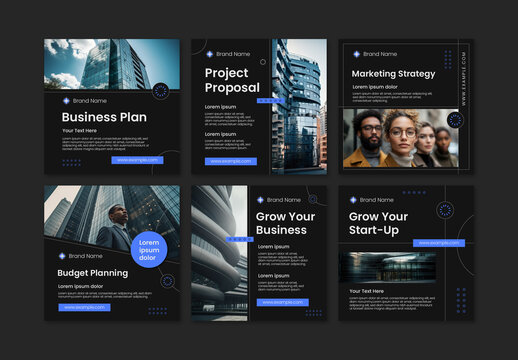 Black And Blue Business Plan Project Proposal Post Presentation
