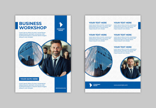 Blue Business Workshop Corporate Flyer Layout