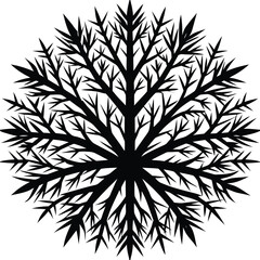 Winter Frost Silhouette Black Vector Illustration