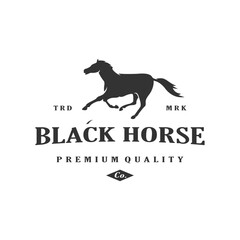 horse silhouette logo design vector stock template illustration