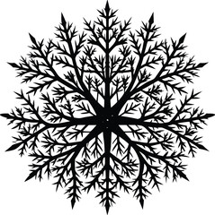 Winter Frost Silhouette Black Vector Illustration