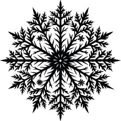 Winter Frost Silhouette Black Vector Illustration