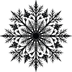Winter Frost Silhouette Black Vector Illustration