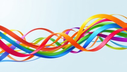 Curving ribbons of color creating a joyful and energetic visual flow.