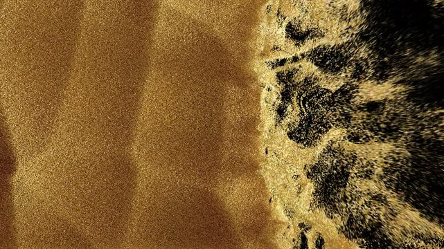 sand transition from right to left 3d animation rendering with alpha channel .