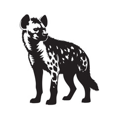 Minimalist Hyena Silhouette - Hyena Vector - Hyena Illustration -Hyena Design.