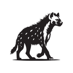 Minimalist Hyena Silhouette - Hyena Vector - Hyena Illustration -Hyena Design.