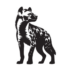 Minimalist Hyena Silhouette - Hyena Vector - Hyena Illustration -Hyena Design.