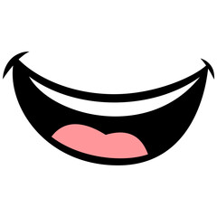 Mouth Laughing Cartoon Drawing Vector Illustration