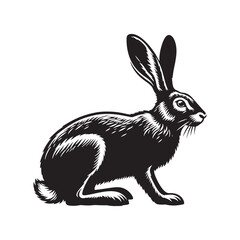 Jack rabbit Silhouette - Minimalist Jack rabbit Design - Jack rabbit vector - Illustration of Jack Rabbit.