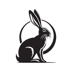 Jack rabbit Silhouette - Minimalist Jack rabbit Design - Jack rabbit vector - Illustration of Jack Rabbit.