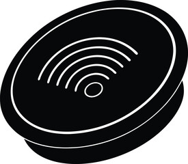 Wireless Charger Silhouette Black Vector Illustration EPS File