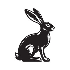 Jack rabbit Silhouette - Minimalist Jack rabbit Design - Jack rabbit vector - Illustration of Jack Rabbit.