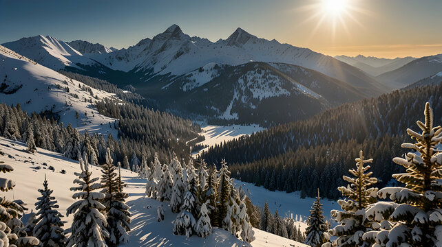 Winter Majesty Serene Snow-Covered Landscapes