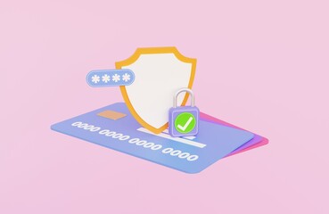 Financial hacking prevention concept
3D illustration