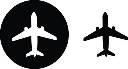 Airplane icon set. Aircrafts flat style stock vector collection isolated on transparent background. Flying plane travel journey symbol. Transportation sign. flight mode icon. Airliner raise minimal. © Asia