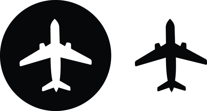 Airplane icon set. Aircrafts flat style stock vector collection isolated on transparent background. Flying plane travel journey symbol. Transportation sign. flight mode icon. Airliner raise minimal.