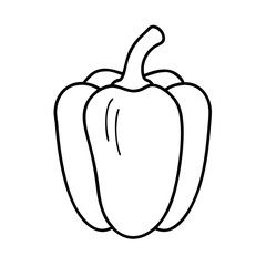 bell pepper icon, bell pepper line art - simple line art of bell pepper, perfect for bell pepper logos and icons