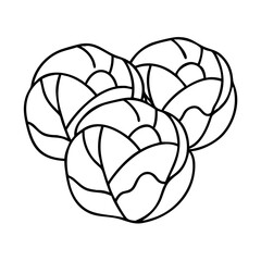 brussels sprouts icon, brussels sprouts line art - simple line art of brussels sprouts, perfect for brussels sprouts logos and icons